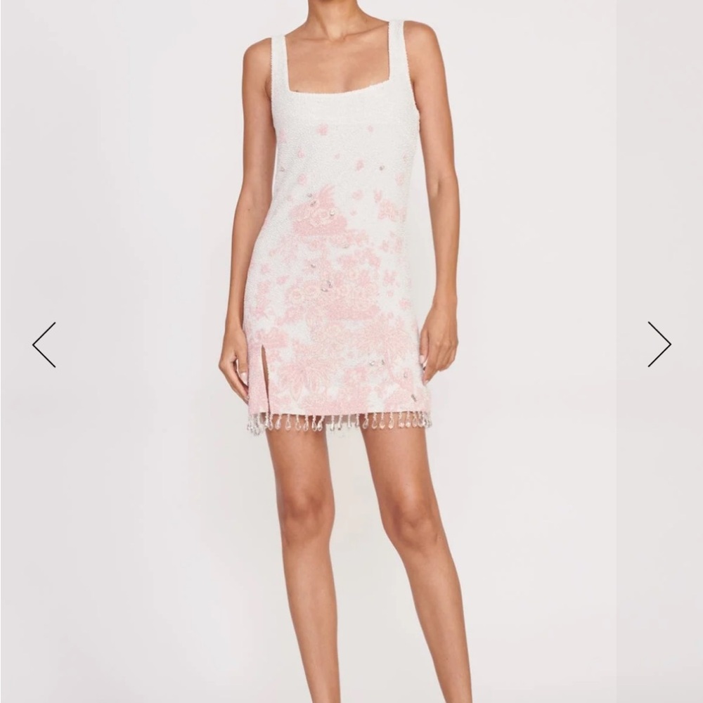 Staud Le Sable Cherry Blossom Beaded Dress
